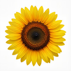 Fototapeta premium Bright Sunflower Bloom Isolated on White