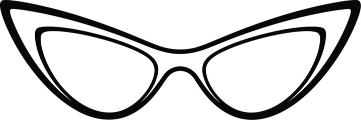 Cateye glasses isolated on transparent background, a timeless and glamorous accessory for adding a touch of retro sophistication to any outfit or occasion