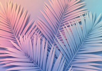 Pastel tropical palm leaves