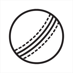 Minimalist cricket ball outline icon