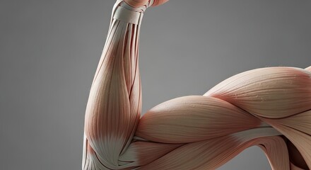 Detailed anatomical illustration of human arm muscles and tendons.
