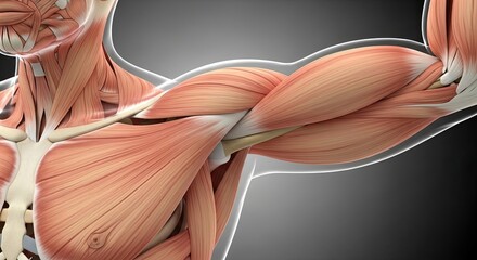 Detailed Human Arm Musculature and Skeletal System Anatomy.