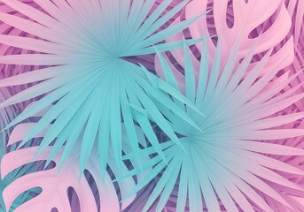 Obraz premium Pastel tropical palm leaves