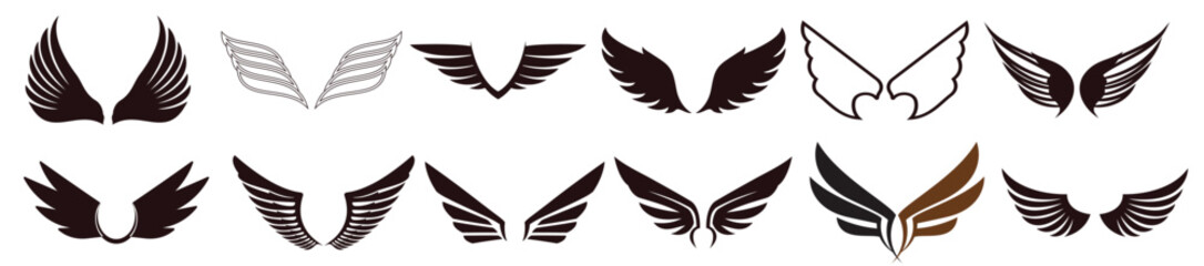 wings icon set vector illustration