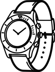 Sport wristwatch isolated on transparent background, a rugged and reliable timekeeping device for active individuals, perfect for outdoor adventures and fitness