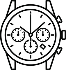 Chronograph watch isolated on transparent background, a sophisticated timepiece with multiple subdials for precise timekeeping and stylish design