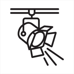 Theater stage lights outline icon vector