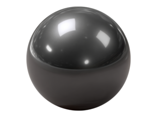 Shiny dark grey sphere isolated on black background, Isolated On White Background, Png Transparent