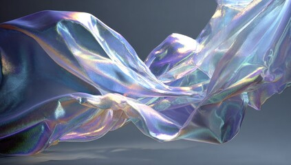 Iridescent cloth wave, shimmering light
