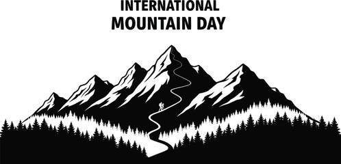 Honoring international mountain day majestic peaks and winding trails, celebrating the beauty and importance of mountains