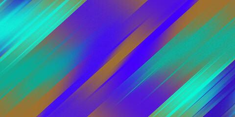 Abstract teal blue and violet horizontal stripe gradient background with smooth grainy noise texture for elegant graphic visuals
