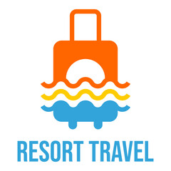 resort travel holiday flat minimalist logo design