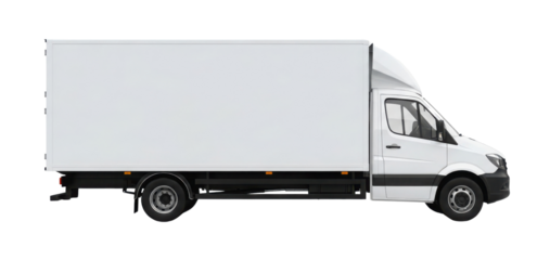 White delivery van for logistics isolated PNG with Transparent Background