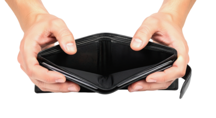 Empty wallet concept isolated PNG with Transparent Background