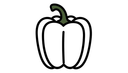 Simple illustration of a white bell pepper