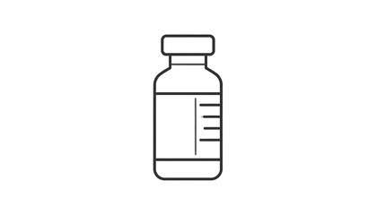 Simple black and white illustration of a medicine vial