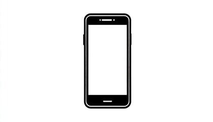 Simple, black, and white illustration of a smartphone