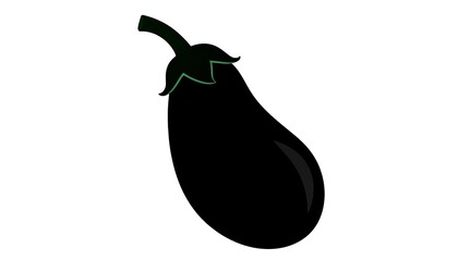 Simple illustration of a glossy, ripe eggplant