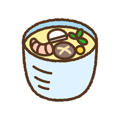 手書き風の単品アイコンイラスト　茶碗蒸し