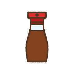 手書き風の単品アイコンイラスト　醤油瓶