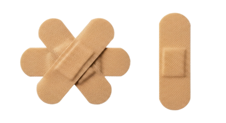Adhesive bandages for first aid and wound care isolated PNG with Transparent Background