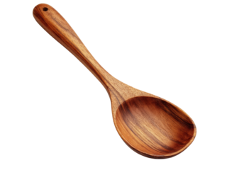 Rustic wooden spoon kitchen utensil cooking tool, Isolated On White Background, Png Transparent