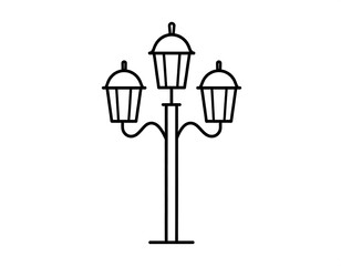 Simple outline of a vintage street lamp