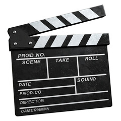 Fototapeta premium Open black/white clapperboard, movie production tool