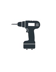 Silhouette of a cordless drill for various construction tasks