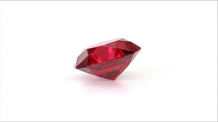 Ruby Radiance: A single, radiant ruby gemstone sparkles with a deep, vibrant red hue, showcasing its flawless cut and captivating brilliance.