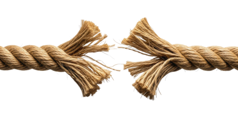 Rope fraying at the breaking point isolated PNG with Transparent Background
