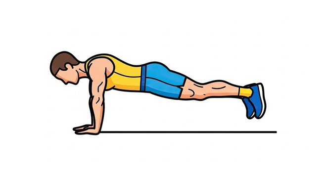 Man performing a push up exercise for fitness and strength training.