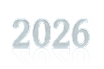 Ice 2026 year number celebrating future transparent background