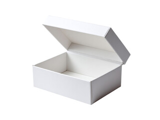 Empty white gift box open on black background, Isolated On White Background, Png Transparent