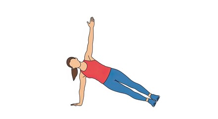Woman Performing Side Plank Exercise for Core Strength and Balance.