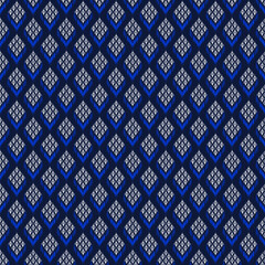 White floral pattern, silk threads, dark blue background