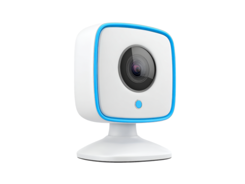 Modern wireless smart home security camera device, Isolated On White Background, Png Transparent