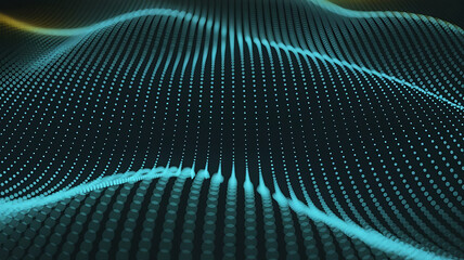 Abstract network data visualization with glowing blue dots modern technology background concept