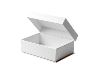 Empty white gift box open on black background, Isolated On White Background, Png Transparent