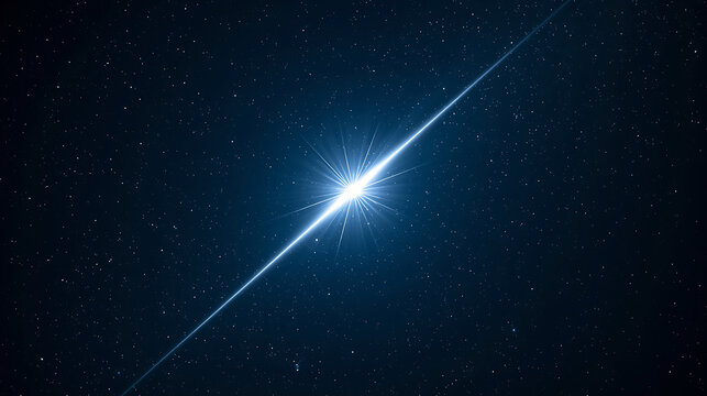 Brilliant starburst in the dark blue night sky with countless stars shining brightly creating a celestial spectacle