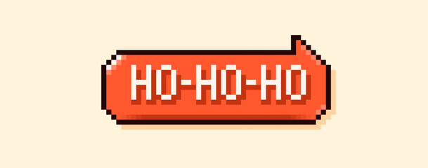 Pixel art Ho Ho Ho red Speech bubble.