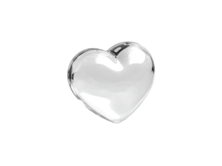 Glass heart shape romantic love symbol valentine's day, Isolated On White Background, Png Transparent