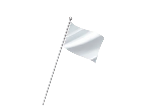 White flag on a pole isolated on black background, Isolated On White Background, Png Transparent