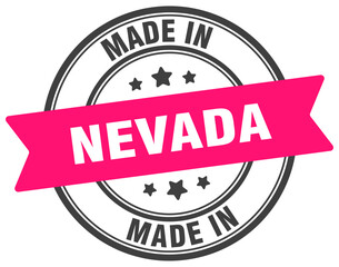 Made in Nevada round sign. Made in Nevada stamp.
