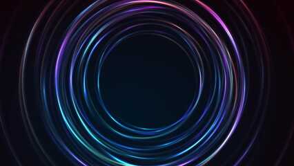 Shiny neon laser rings abstract futuristic background