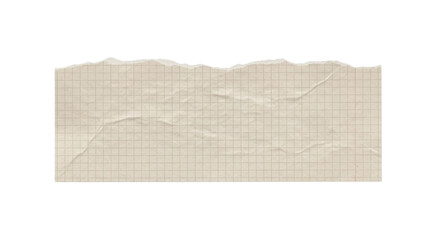 Torn sheet of graph paper isolated PNG with Transparent Background