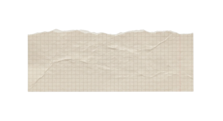 Torn sheet of graph paper isolated PNG with Transparent Background