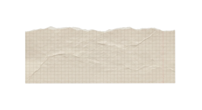 Torn sheet of graph paper isolated PNG with Transparent Background
