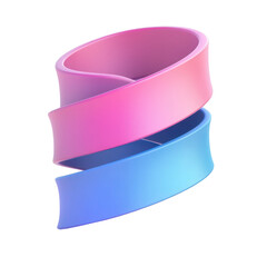 Abstract Swirling Ribbon of Pink and Blue.