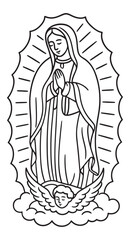 Virgen Mary -  Line art 
